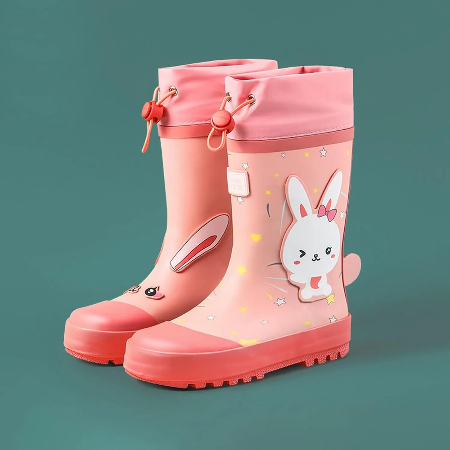 Toddler Boys Girls Cartoon Astronaut Rain Boots Adjustable Non-slip Soft Bottom Outdoor Rain Boots