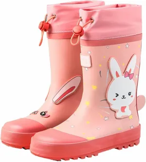 Toddler Boys Girls Cartoon Astronaut Rain Boots Adjustable Non-slip Soft Bottom Outdoor Rain Boots