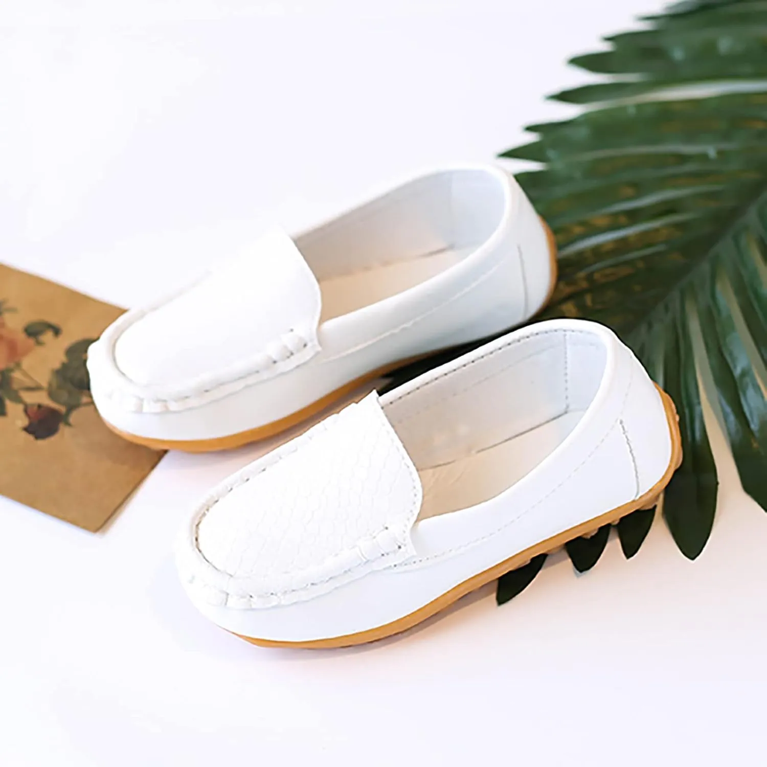 Toddler Boys Girls Loafers Summer Flat Bottom Rubber Sole Solid Color Casual Soft Shoes
