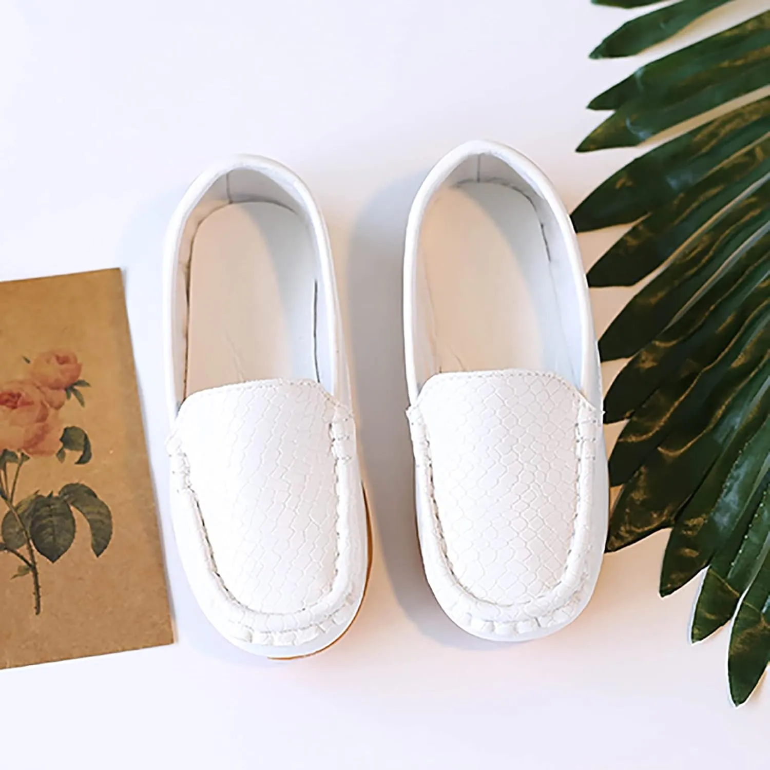Toddler Boys Girls Loafers Summer Flat Bottom Rubber Sole Solid Color Casual Soft Shoes