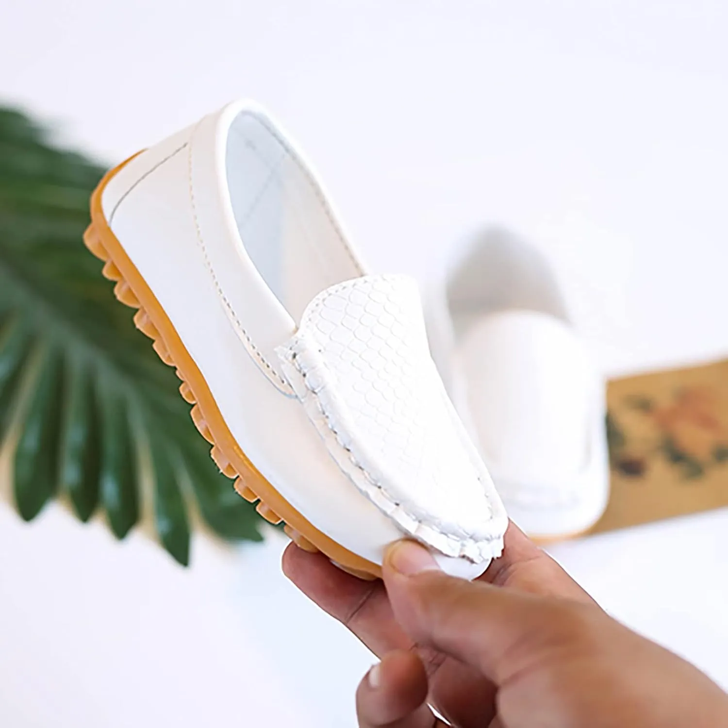 Toddler Boys Girls Loafers Summer Flat Bottom Rubber Sole Solid Color Casual Soft Shoes