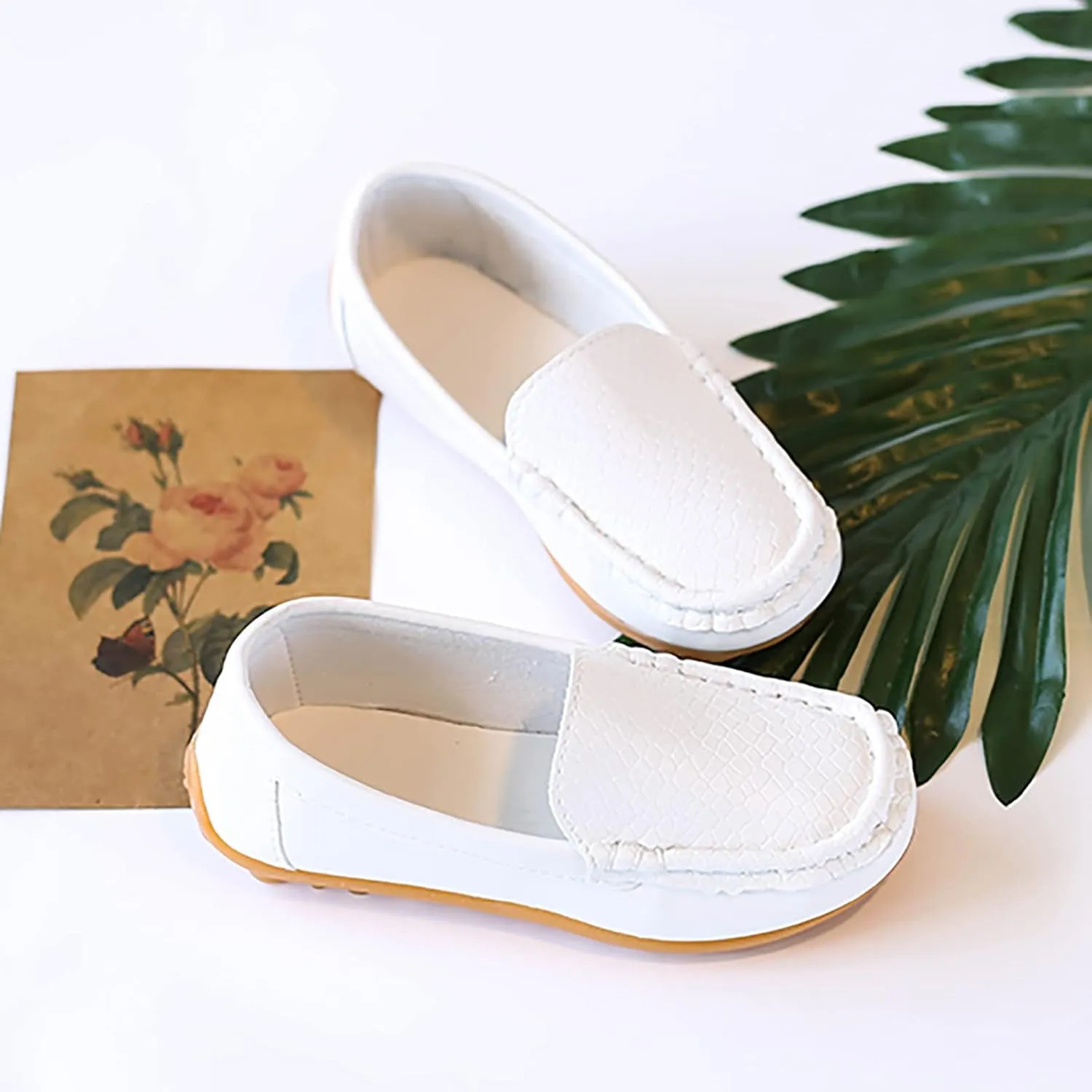 Toddler Boys Girls Loafers Summer Flat Bottom Rubber Sole Solid Color Casual Soft Shoes