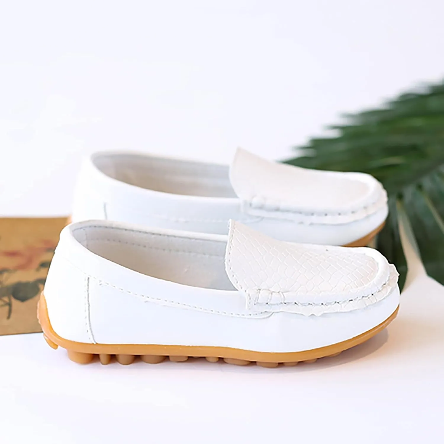 Toddler Boys Girls Loafers Summer Flat Bottom Rubber Sole Solid Color Casual Soft Shoes