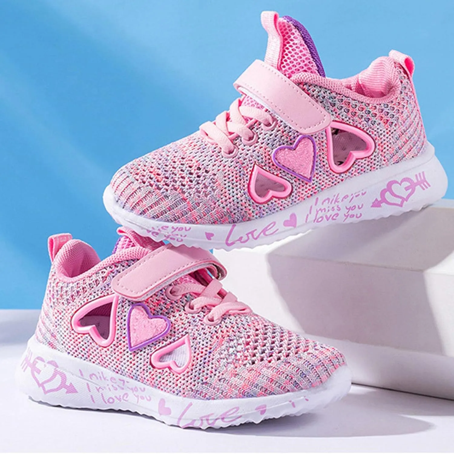 Toddler Boys Girls Tennis Mesh Sneaker Kids Lightweight Lace-up Running Athletic Shoes for Toddler/Big Kids
