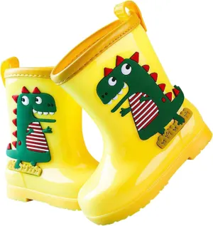 Toddler Dinosaur Rain Boots Waterproof Rubber Boots Kids Rainboots for Girls Boys Outdoor Non Slip Water Shoes