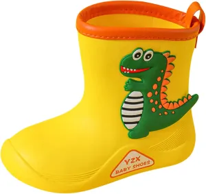 Toddler Dinosaur Rain Boots, Waterproof Rubber Kids Rain Boots for Girls Boys Unisex-Child Outdoor Rain Boots