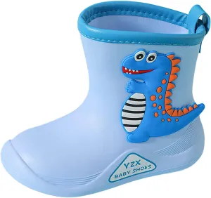 Toddler Dinosaur Rain Boots, Waterproof Rubber Kids Rain Boots for Girls Boys Unisex-Child Outdoor Rain Boots