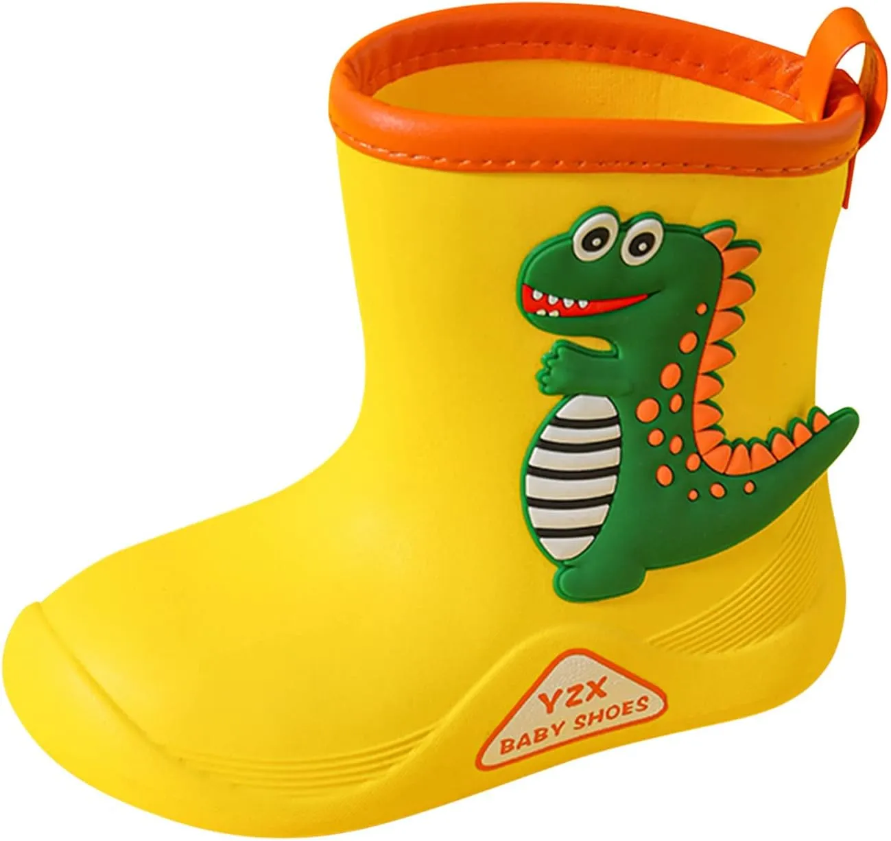 Toddler Dinosaur Rain Boots, Waterproof Rubber Kids Rain Boots for Girls Boys Unisex-Child Outdoor Toddler Furry Boots