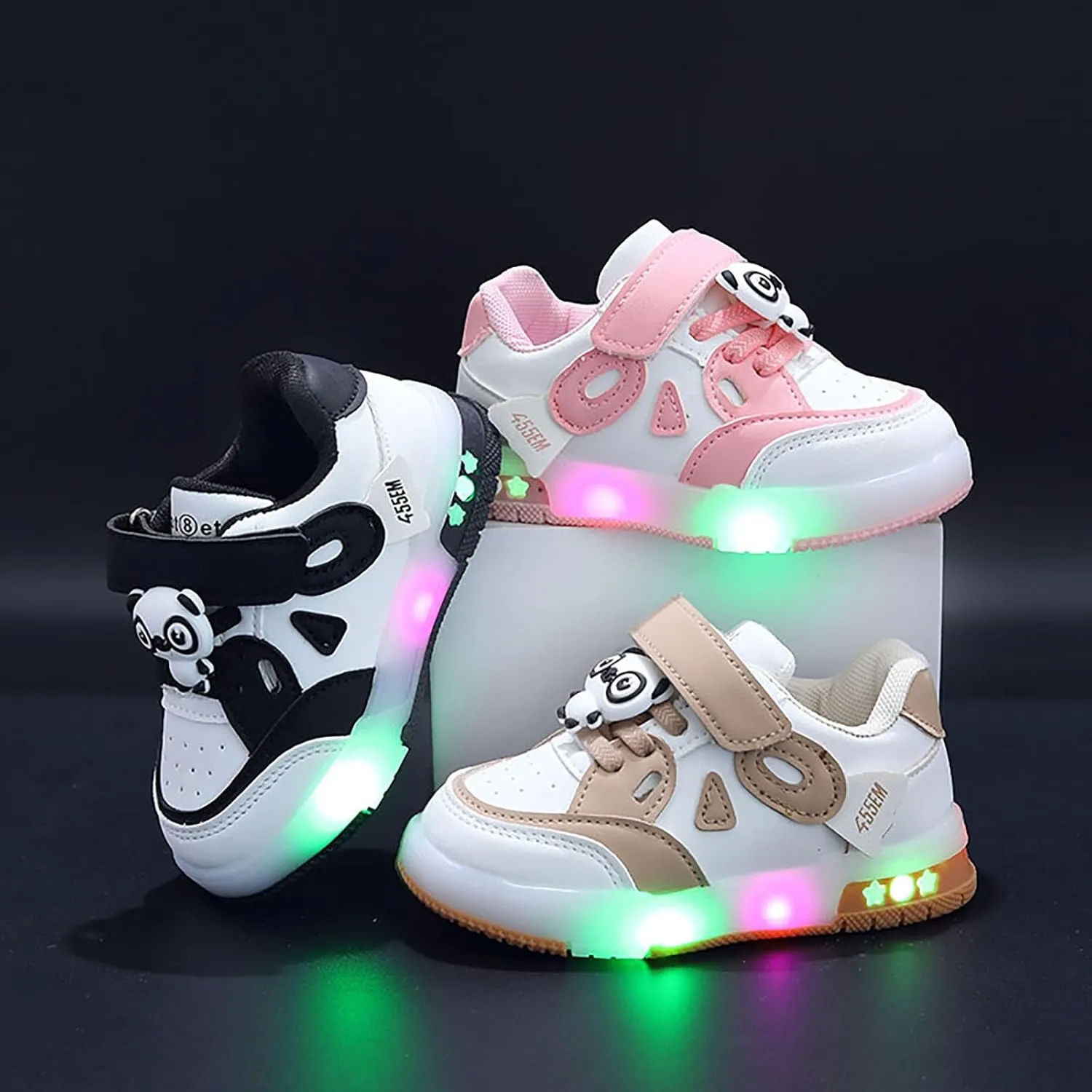 Toddler Girls Glitter Sneakers Ankle Breathable Flat First Walking No Lace Sport Shoes Outdoor Non Slip Running Shoes