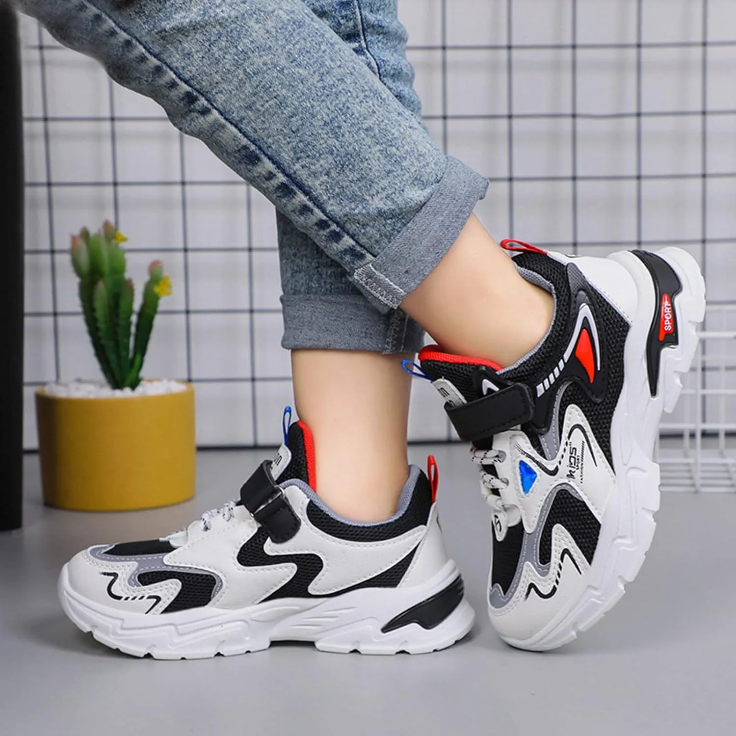 Toddler Girls Sneakers Lace up Lightweight Tennis Non Slip Kids Boys Walking Running Casual Sports Shoes