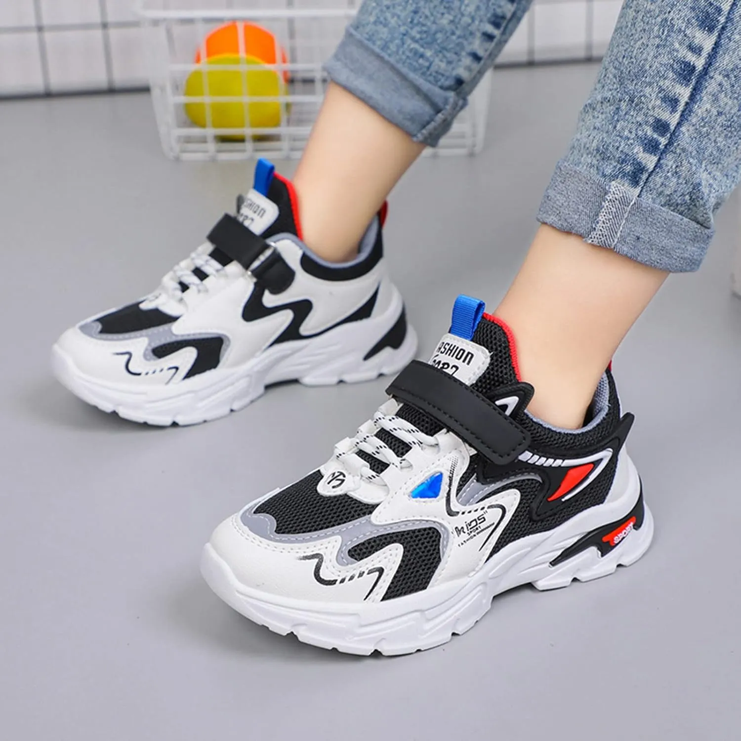 Toddler Girls Sneakers Lace up Lightweight Tennis Non Slip Kids Boys Walking Running Casual Sports Shoes