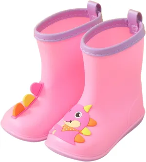 Toddler Kids Cartoon Animal Print Rain Boots Baby Water Shoes EVA Soft Outdoor Kids Rain Boots for Toddler Girl Fashion