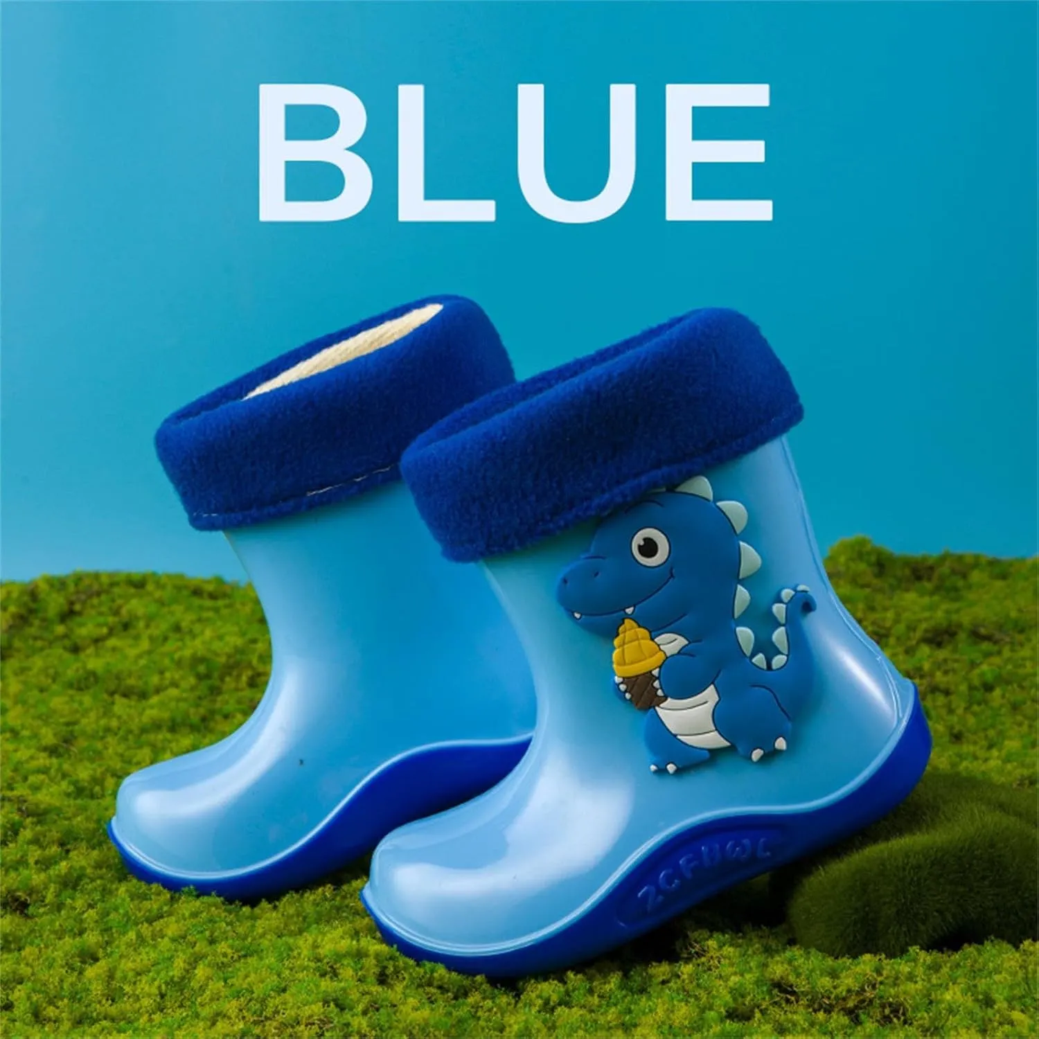Toddler Kids Cartoon Dinosaurs Print Rain Boots Non Slip Water Shoes Fashion Casual Rain Boots for Boys Girls