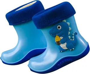 Toddler Kids Cartoon Dinosaurs Print Rain Boots Non Slip Water Shoes Fashion Casual Rain Boots for Boys Girls