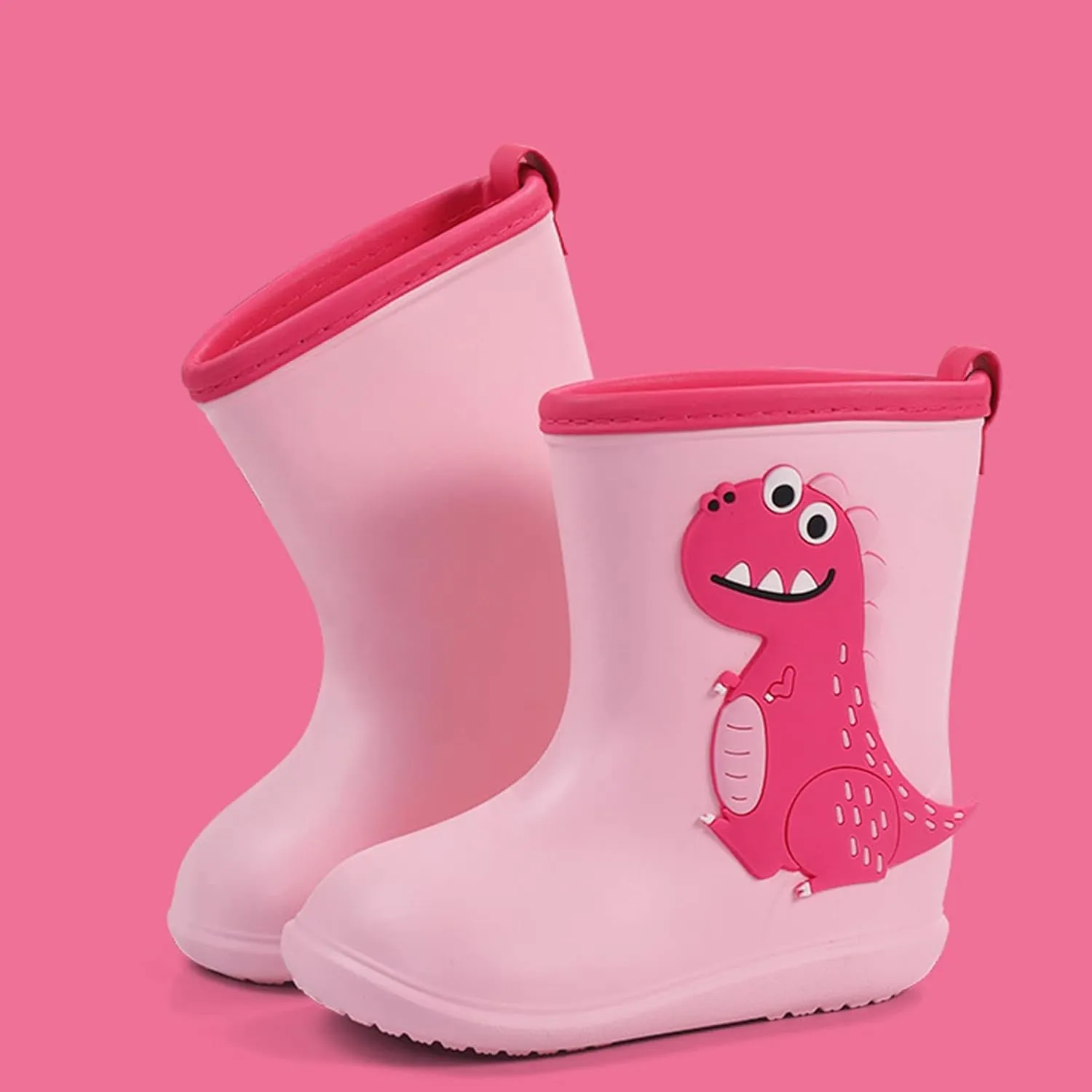 Toddler Kids Children Rain Boots Boys Girls Baby Cartoon Animals Waterproof Shoes Non Slip Rubber Toddler Snow Boot