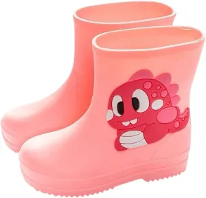 Toddler Kids Rain Boots Classic PVC Rubber Cartoon Dinosaur Print Water Shoes Rain Boots Baby Fashion Boots