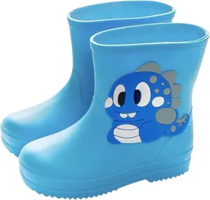 Toddler Kids Rain Boots Classic PVC Rubber Cartoon Dinosaur Print Water Shoes Rain Boots Baby Fashion Boots