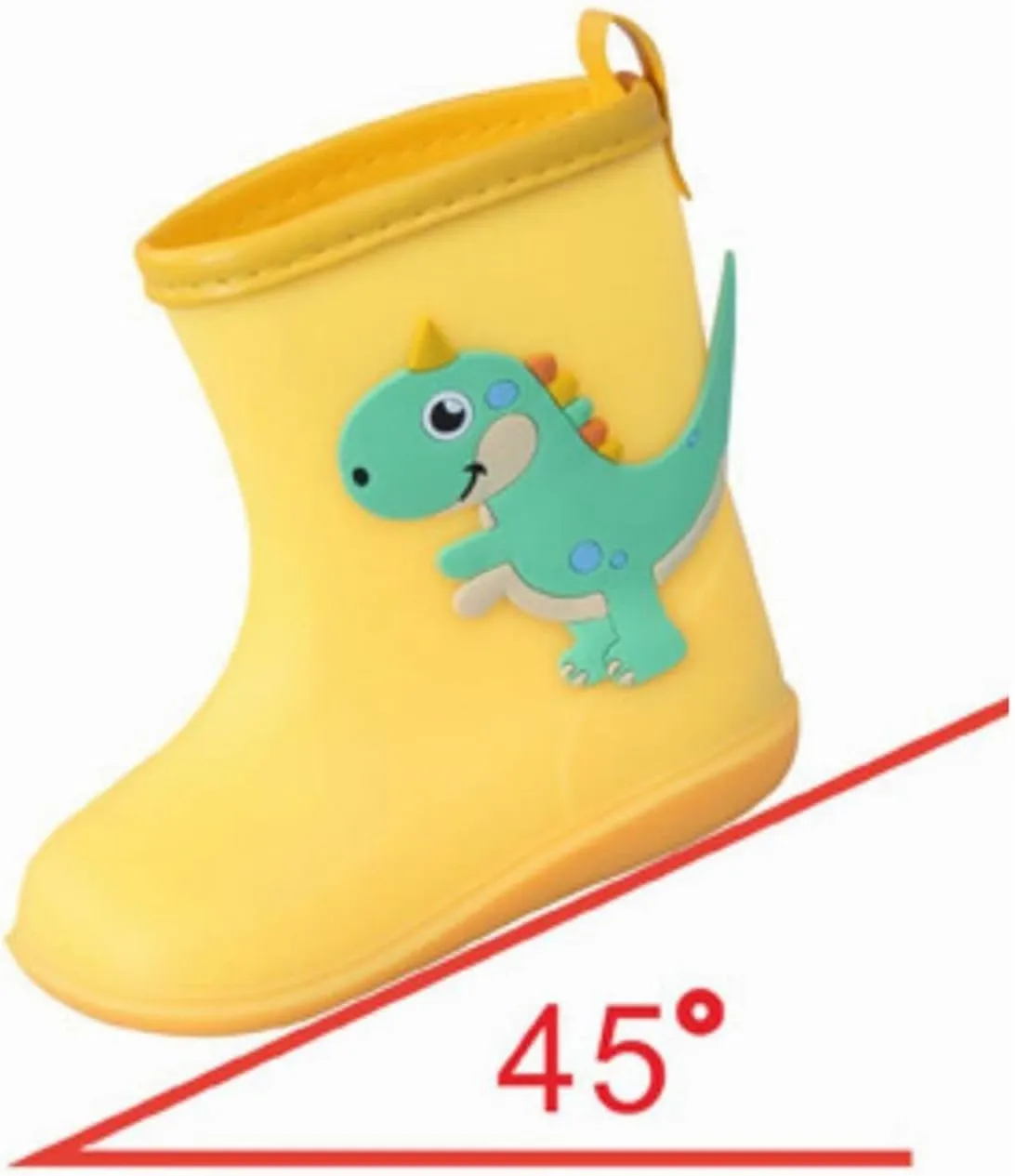Toddler Kids Rain Boots Shoes Boys Girls Water Shoes Baby Cute Cartoon Dinosaur Print Rain Boots Infants Boys (Green, 7.5 Toddler)