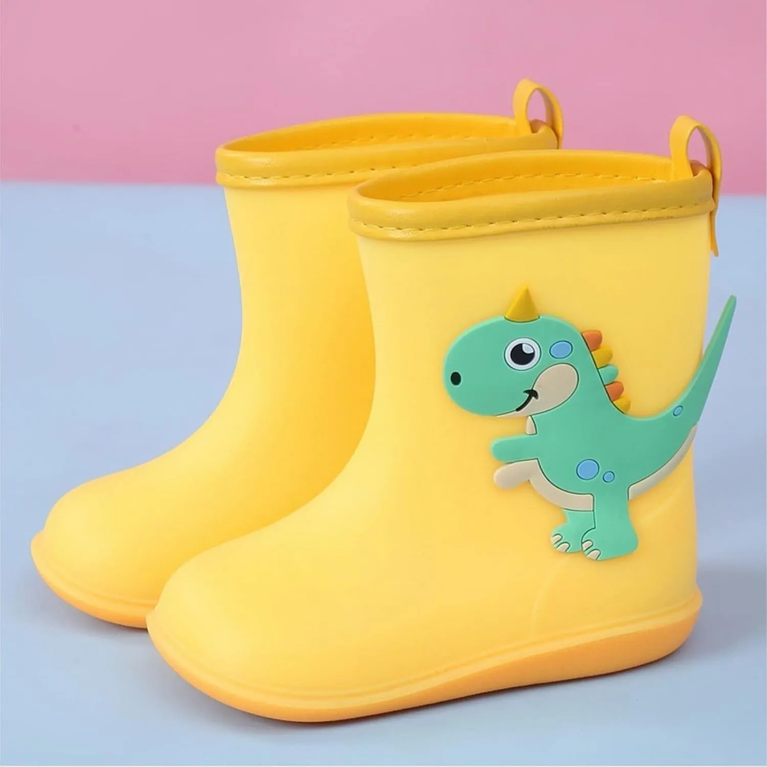 Toddler Kids Rain Boots Shoes Boys Girls Water Shoes Baby Cute Cartoon Dinosaur Print Rain Boots