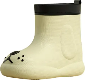 Toddler Kids Waterproof Cute Cartoon Rain Boots Rubber Soft Sole Outdoor Play Work Shoes for Little Boys Girls