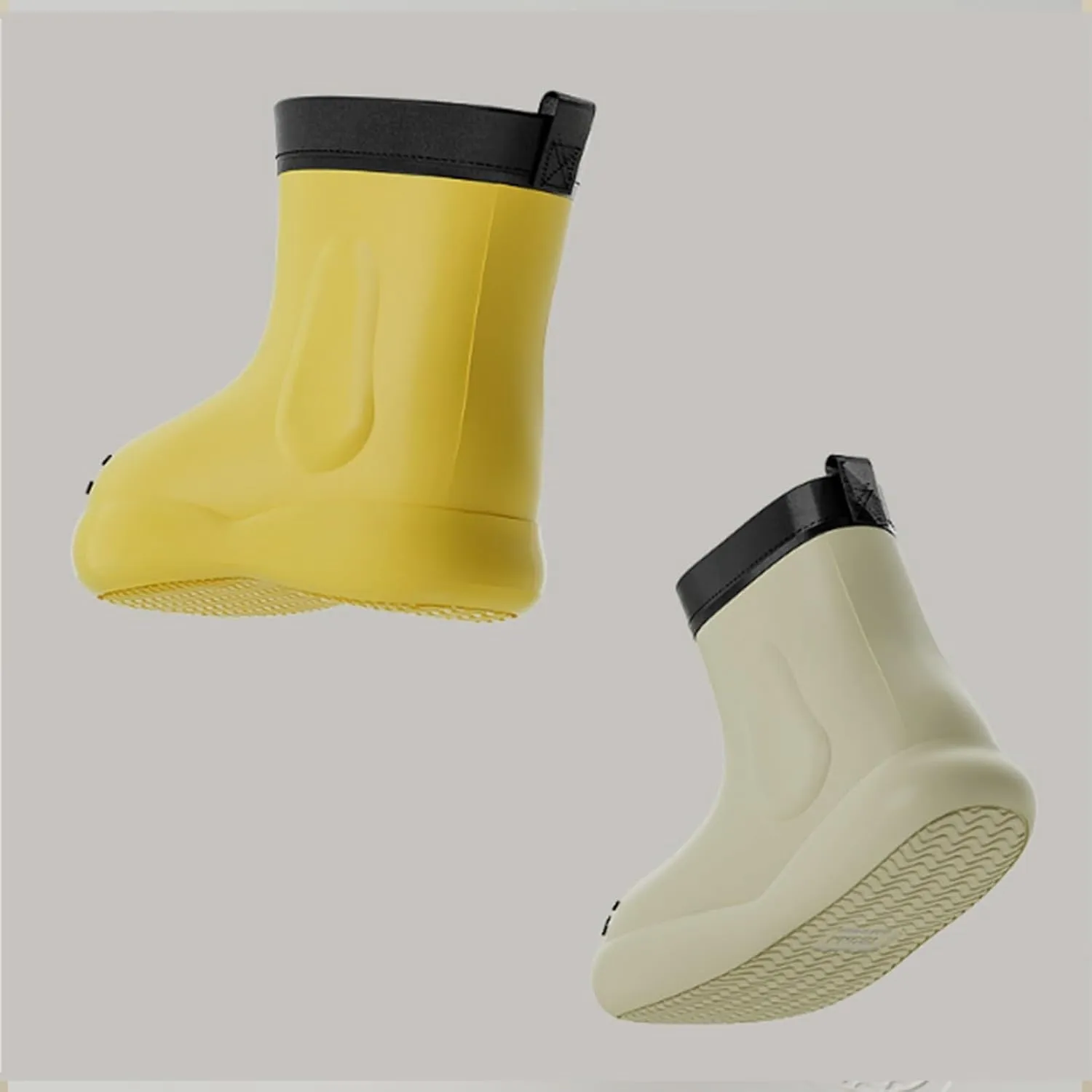 Toddler Kids Waterproof Cute Cartoon Rain Boots Rubber Soft Sole Outdoor Play Work Shoes for Little Boys Girls