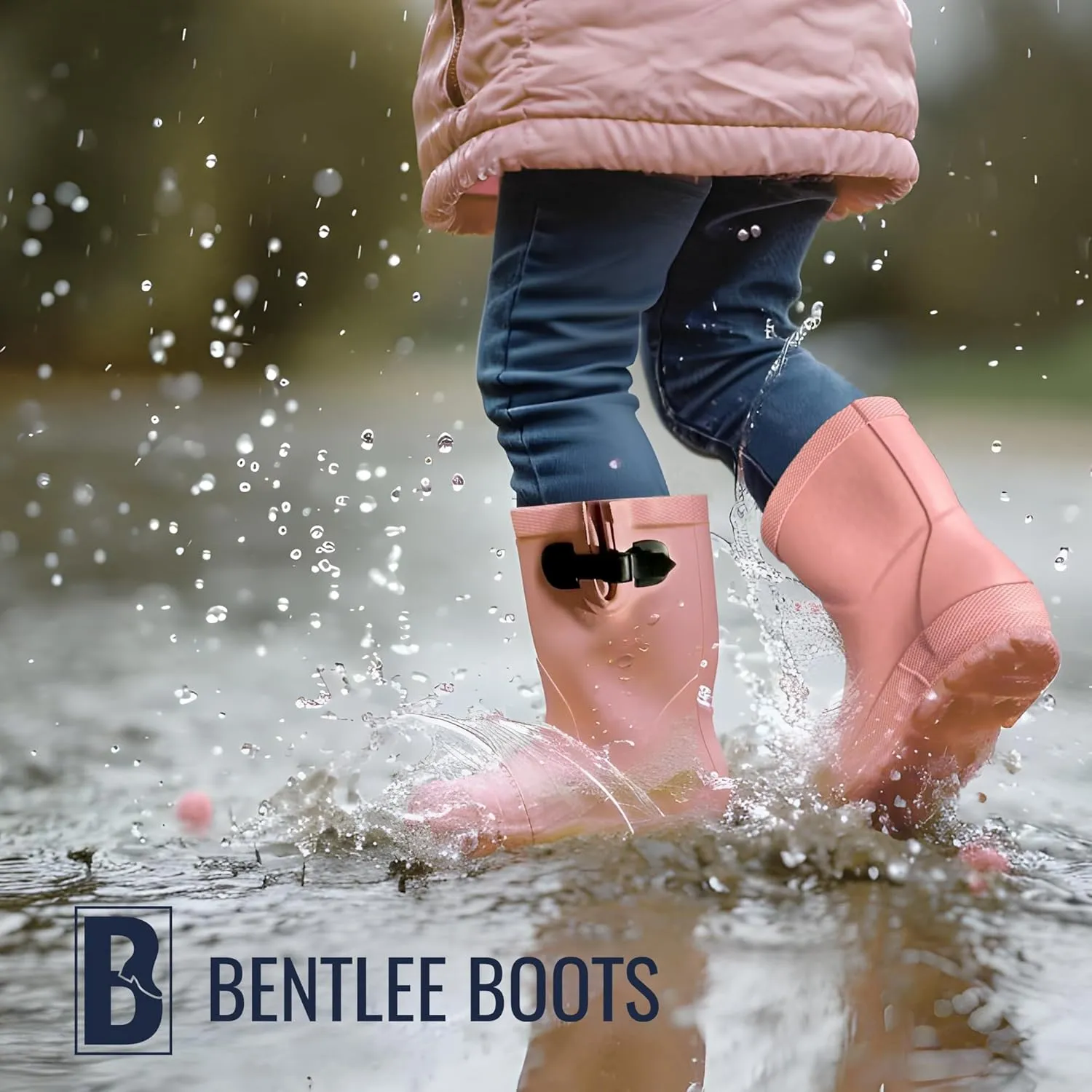 Toddler Rain Boot with Lining | Adjustable Buckle | Little Girl Rain Boots | Pink | Waterproof | Kids Rubber Boots