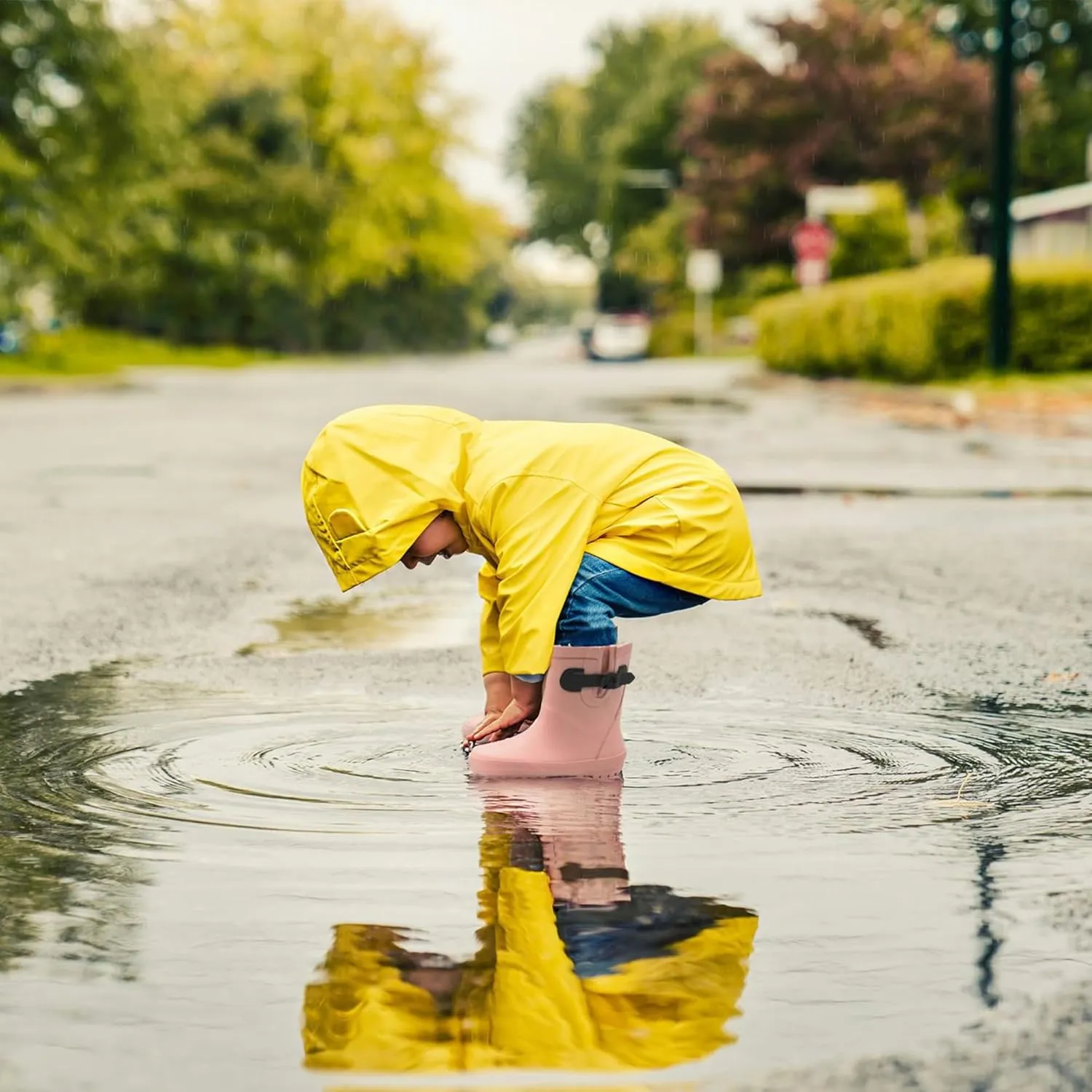 Toddler Rain Boot with Lining | Adjustable Buckle | Little Girl Rain Boots | Pink | Waterproof | Kids Rubber Boots