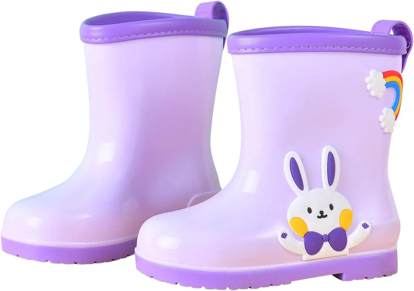 Toddler Rain Boots Baby Rain Boots Short Rain Boots for Toddler Easy-on Cute Lightweight aterproof Non Girls Heels