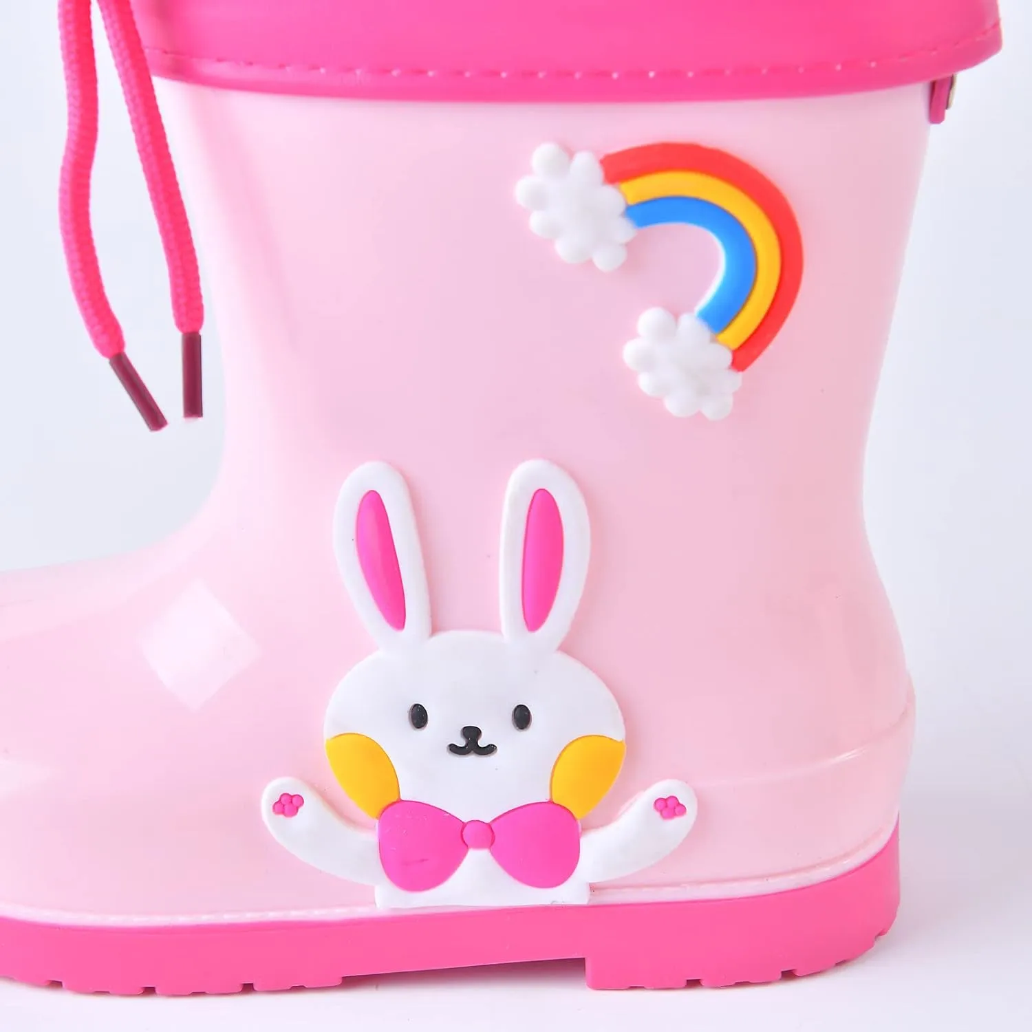 Toddler Rain Boots Baby Rain Boots Short Rain Boots for Toddler Easy-on Cute Lightweight Waterproof Non Slip Boot
