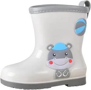 Toddler Rain Boots Baby Rain Boots Short Rain Boots for Toddler Easy-on Cute Lightweight Waterproof Non Slip Boot