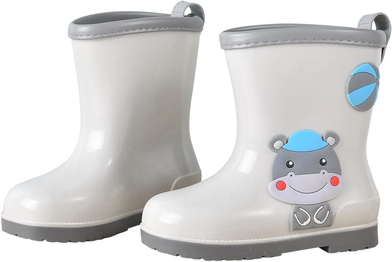 Toddler Rain Boots Baby Rain Boots Short Rain Boots for Toddler Easy-on Cute Lightweight Waterproof Non Slip Boot