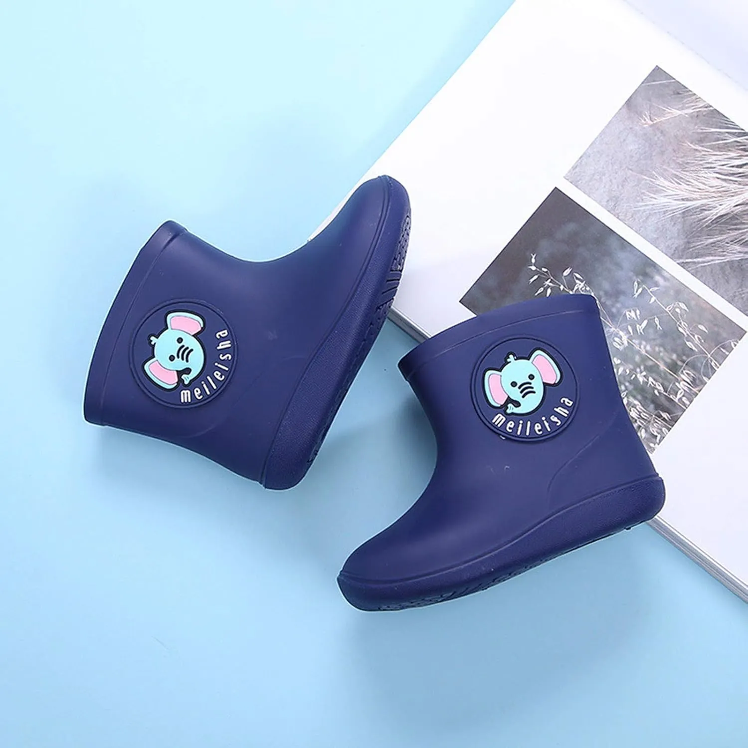 Toddler Rain Boots Baby Rain Boots Short rain Boots for Toddler Lightweight Waterproof Rubber Rain Shoes