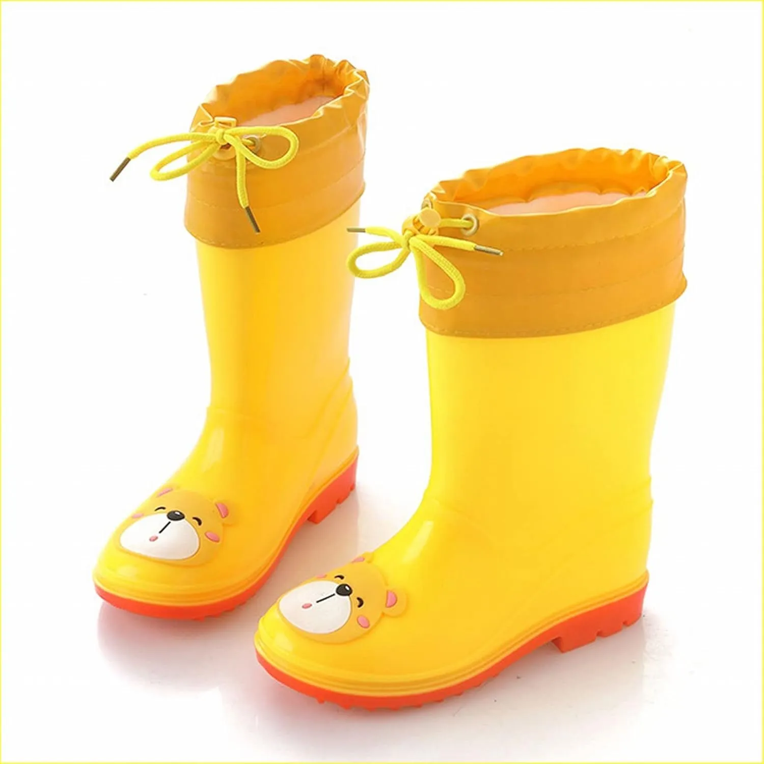 Toddler Rain Boots for Boys Girls Rubber Boots Waterproof Lightweight Unisex Child Rainboots Bear Cartoon Shoes