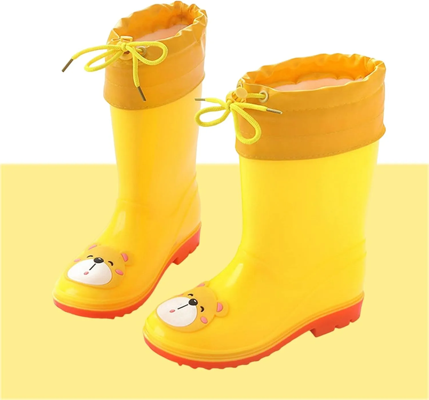 Toddler Rain Boots for Boys Girls Rubber Boots Waterproof Lightweight Unisex Child Rainboots Bear Cartoon Shoes