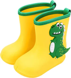 Toddler Rain Boots Kids Baby Cartoo Rubber Waterproo Rain Non-Slip Shoes Rain Boots Unisex-Child Outdoor Rain Boots