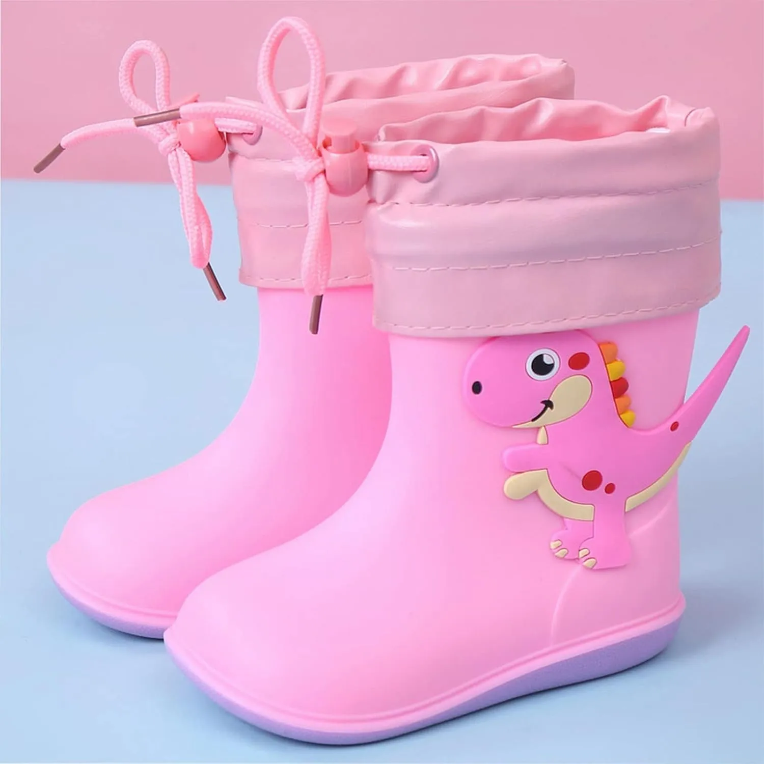 Toddler Rain Boots Waterproof Rubber Boots Kids Dinosaur Rain Boots for Girls Boys,Unisex-Child Water Shoes for Kids