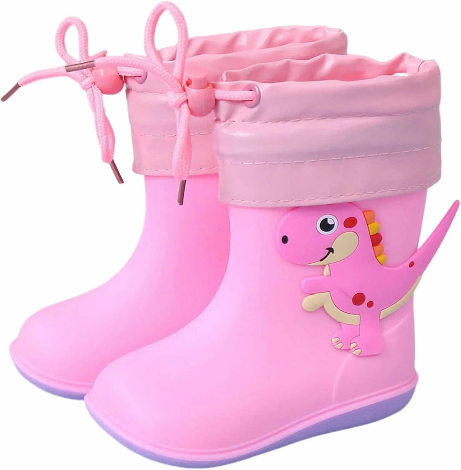Toddler Rain Boots Waterproof Rubber Boots Kids Dinosaur Rain Boots for Girls Boys,Unisex-Child Water Shoes for Kids