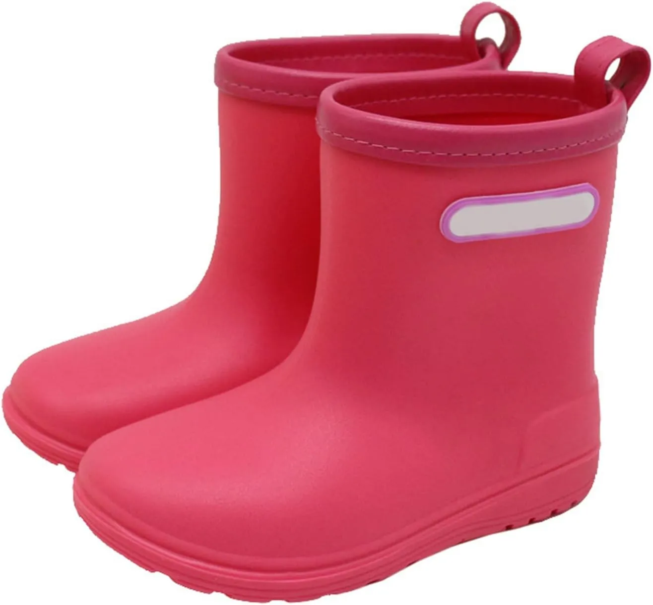 Toddler Rain Boots with Easy On Handles Boys Girls Non-Slip Lightweight Insulated Rain Shoes Kids Rubber Baby Girl Boots