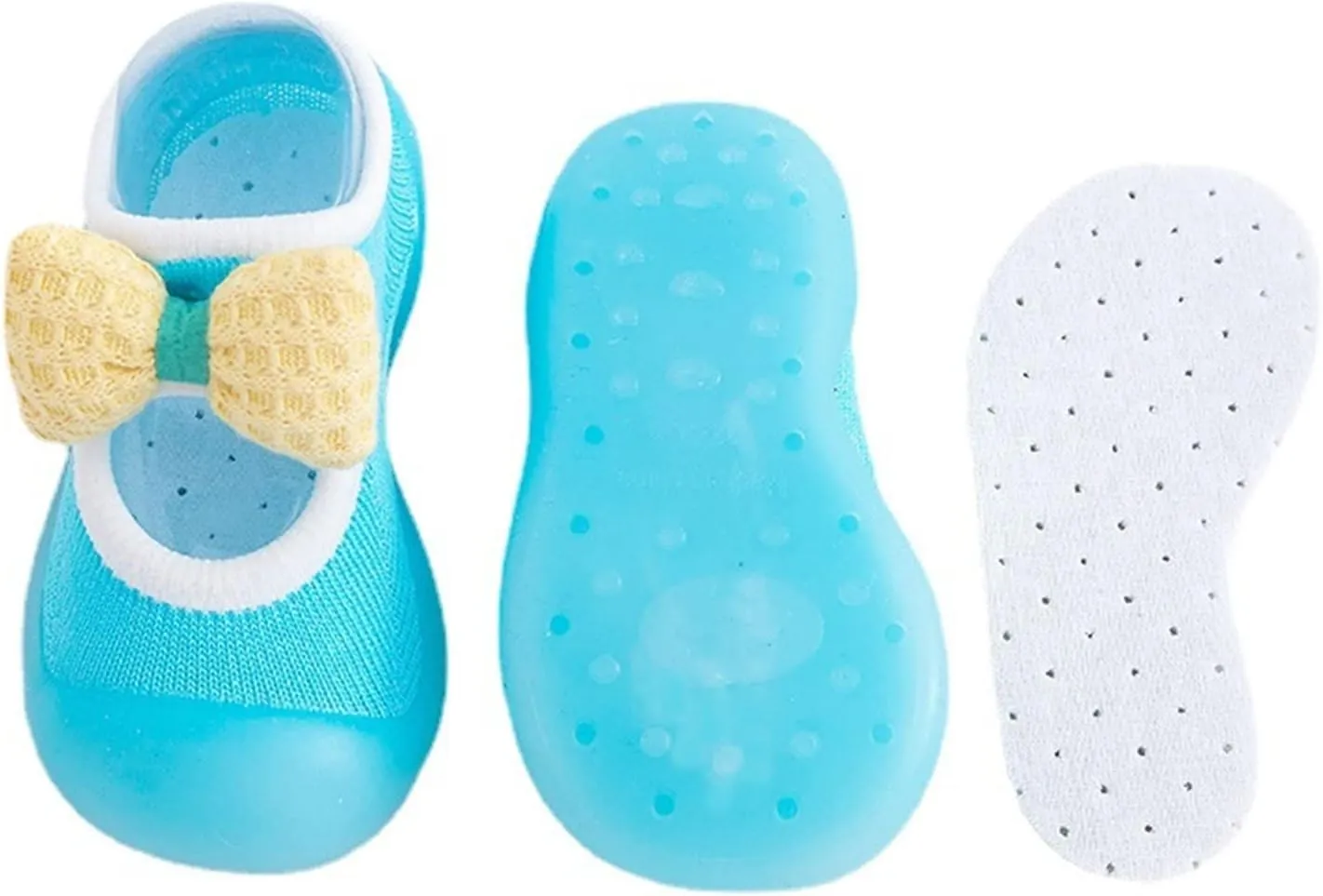 Toddler Sock Shoes Kids Infant Newborn Baby Boys Girls Shoes First Walkers Cute Bowknot Soft Antislip Sock Shoes B