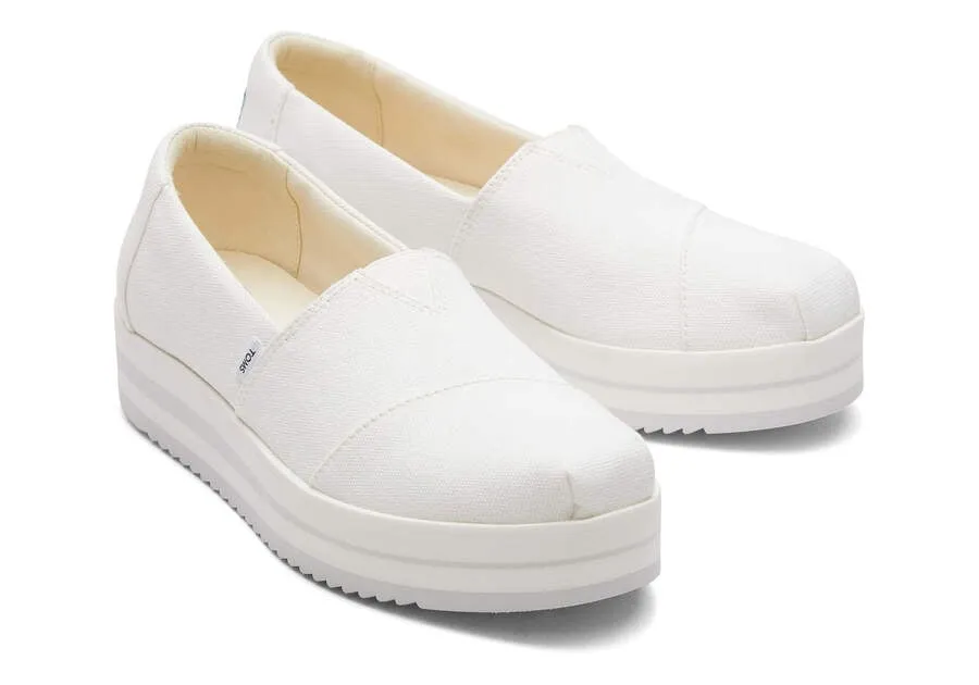 TOMS Womens Alpargata Midform Espadrille - White