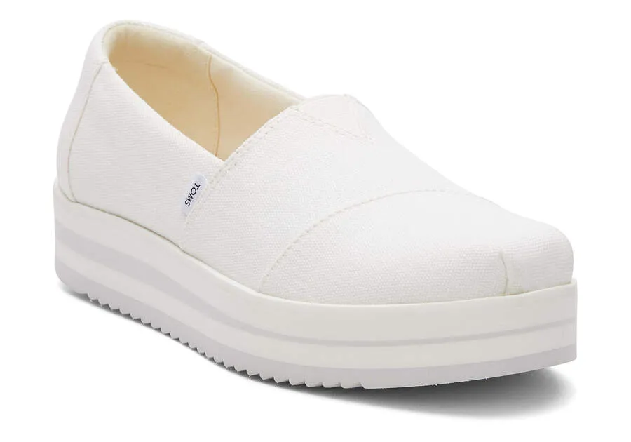 TOMS Womens Alpargata Midform Espadrille - White