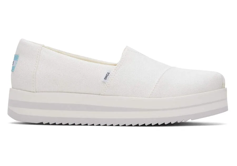 TOMS Womens Alpargata Midform Espadrille - White