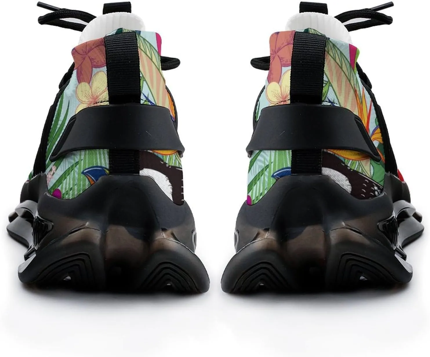 Tropical Parrot Birds Wth Jungle Flowers Walking Shoes for Men Lightweight Tennis Fashion Elastic Sports Shoes Cushion Basketball Shoes