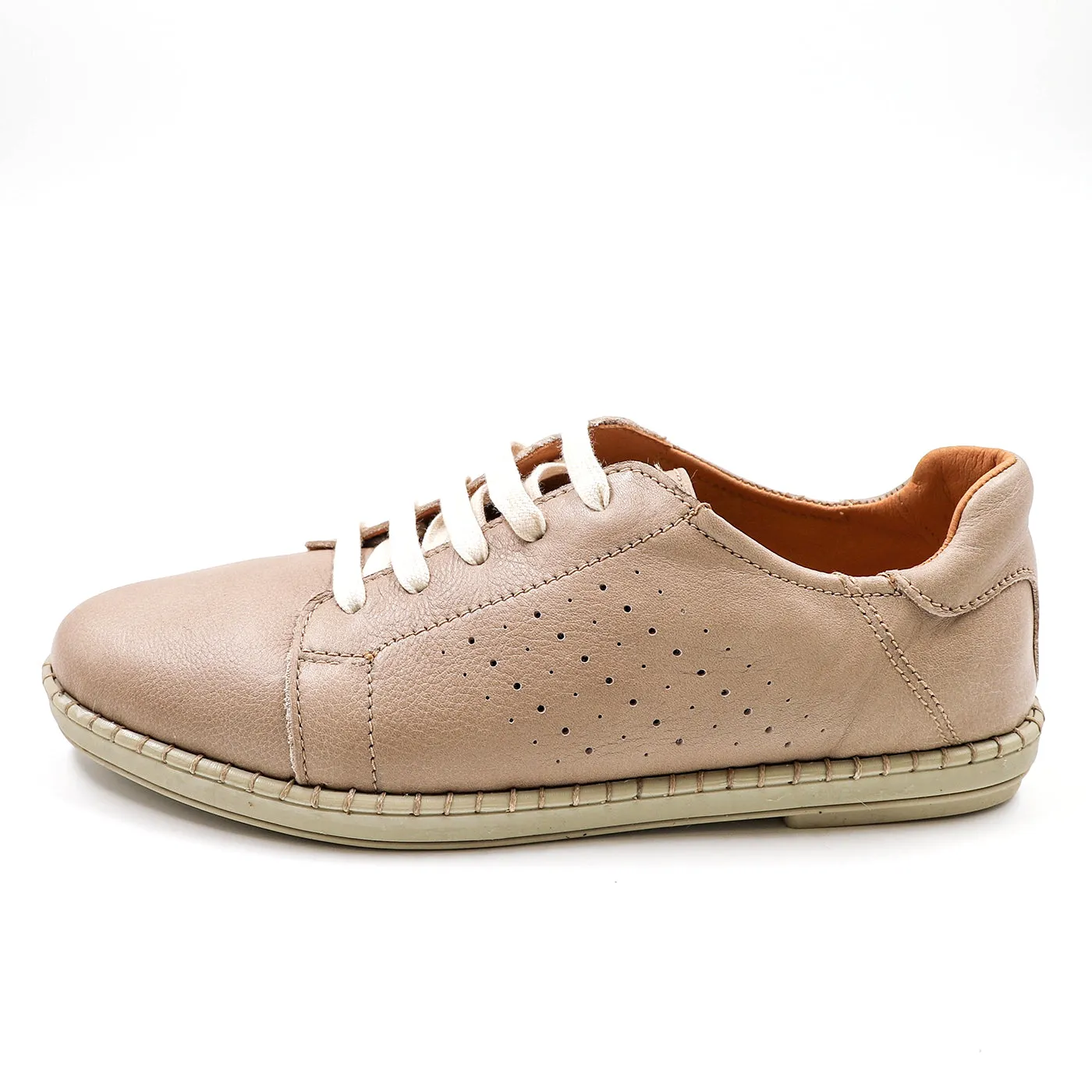 Umgadli : Ladies Leather Sneaker in Gravel Vintage