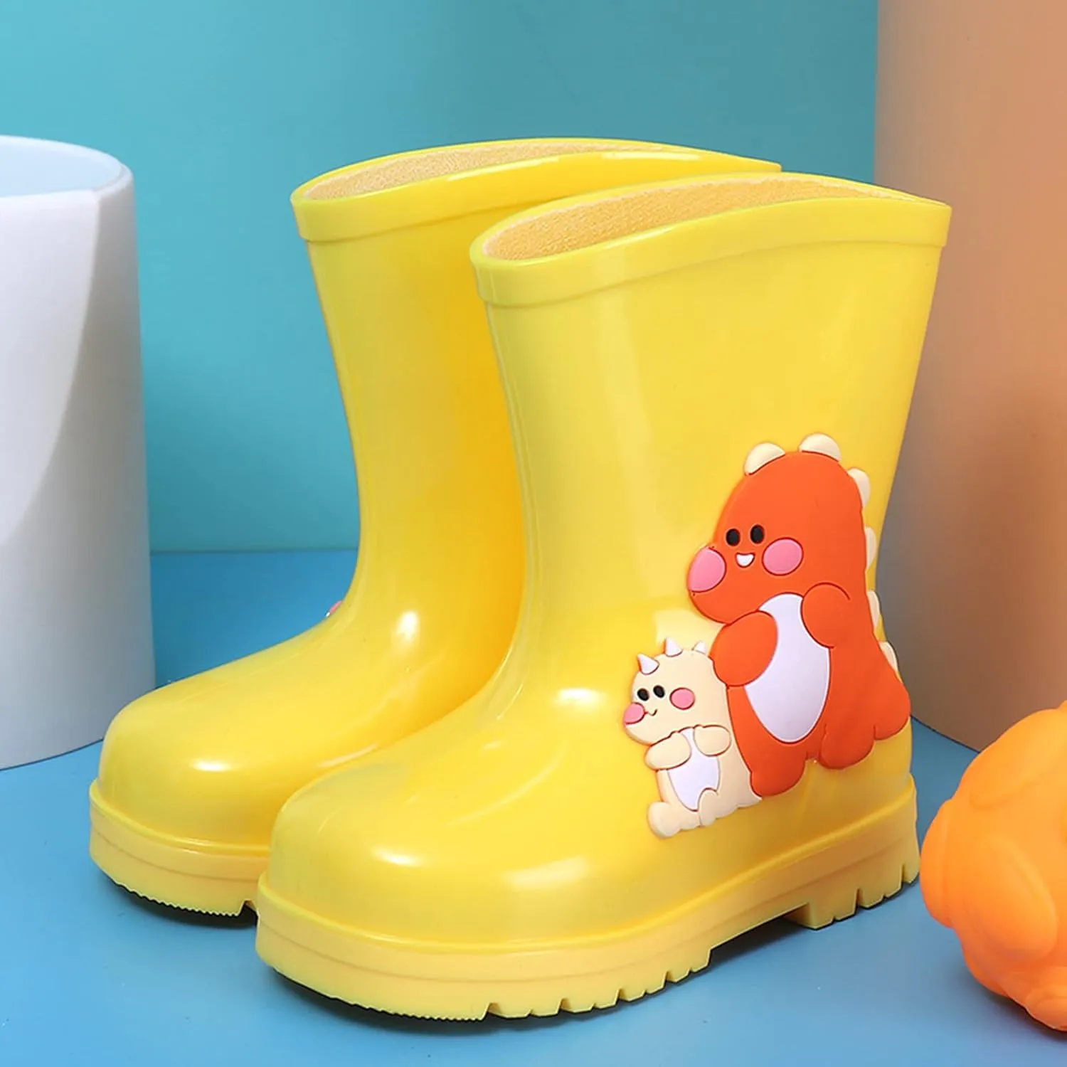 Unisex-Child Classic Rain Boots, Kids Rain Boots Boys Girls Lightweight PVC Rain Boots Waterproof Non-Slip Shoes