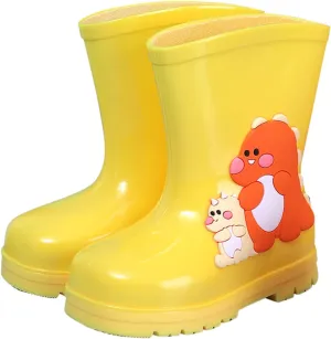Unisex-Child Classic Rain Boots, Kids Rain Boots Boys Girls Lightweight PVC Rain Boots Waterproof Non-Slip Shoes