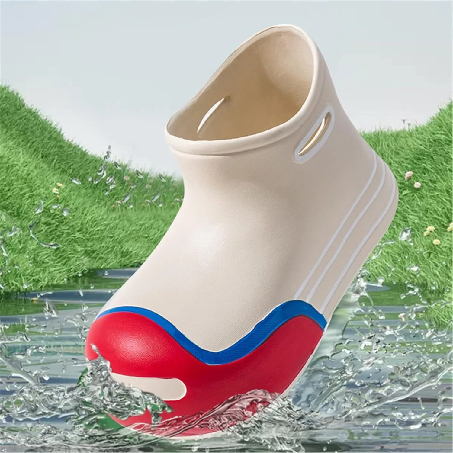 Unisex-Child Rain Boots Boys Girls Cute Short Rain Boots Waterproof Non Slip Water Boots Toddler Kids Rainboots