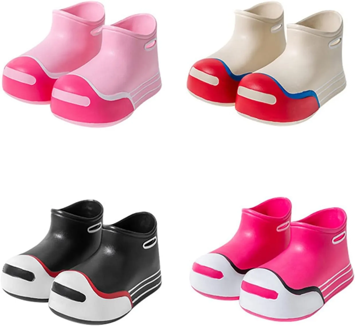 Unisex-Child Rain Boots Boys Girls Cute Short Rain Boots Waterproof Non Slip Water Boots Toddler Kids Rainboots