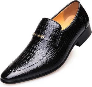 UOQAPRE Men's Oxfords Formal Dress Shoes Classic Oxford Dress Shoes Formal Business Full Leather Shoes for Men Black