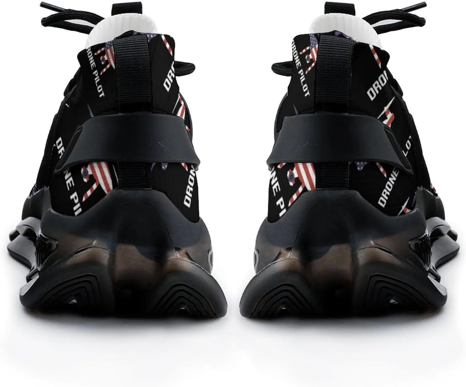 USA Flag Drone Pilot Walking Shoes for Men Lightweight Tennis Fashion Elastic Sports Shoes Cushion Basketball Shoes